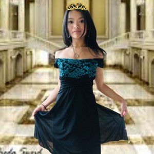 Chiffon lace detail dress